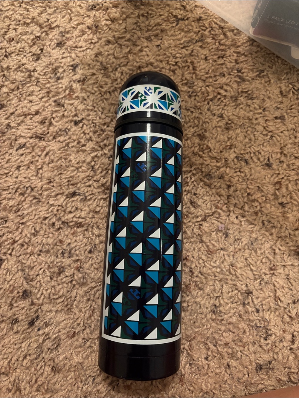 Tory Burch for Target Geometric Blue & Black Insulated Bottle
